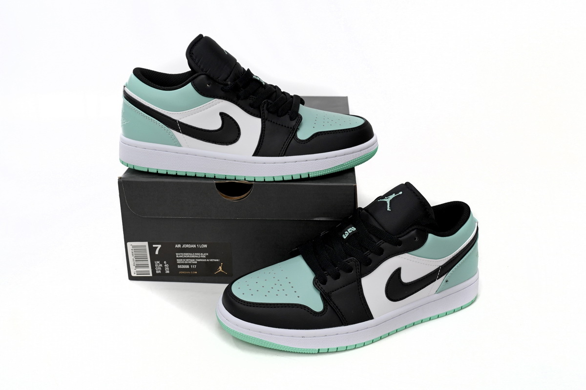 Jordan 1 Low Emerald Toe 553558-117