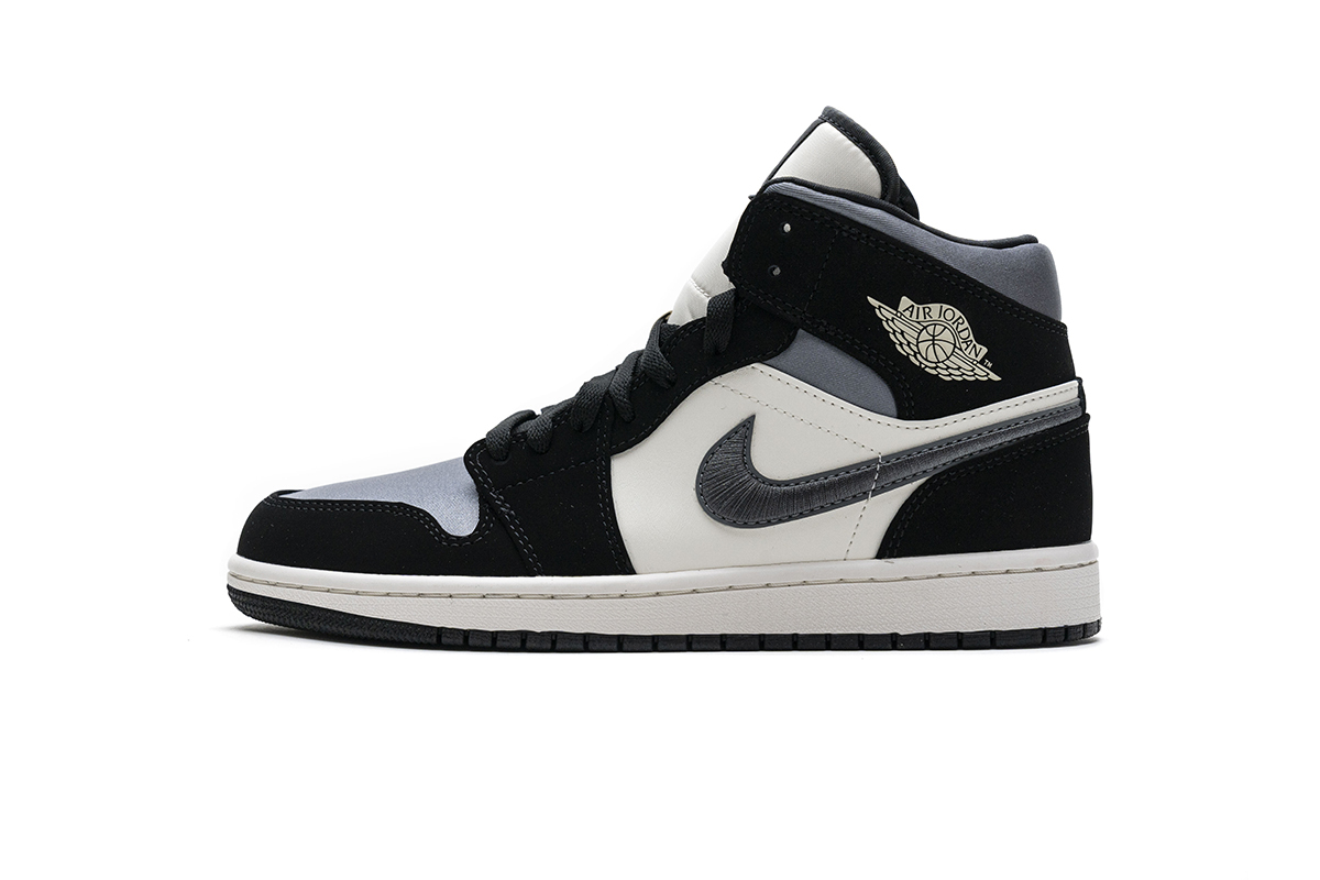 Jordan 1 Mid Satin Grey Toe 852542-011