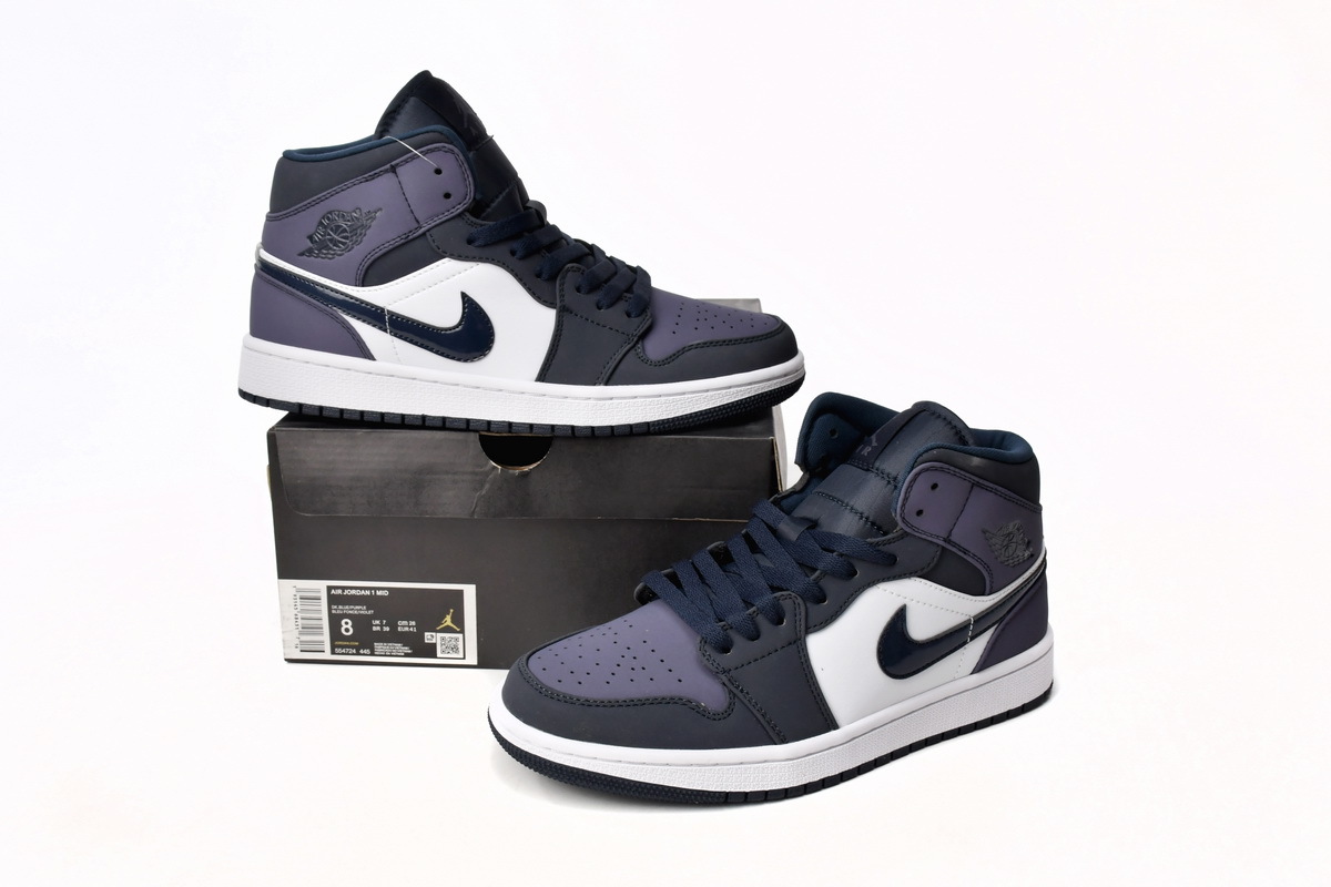 Jordan 1 Mid Obsidian Sanded Purple 554724-445