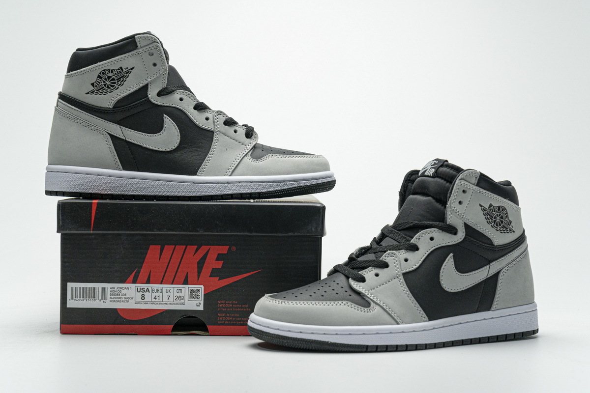 Air Jordan 1 Shadow 2.0 Black Light Smoke Grey 555088-035