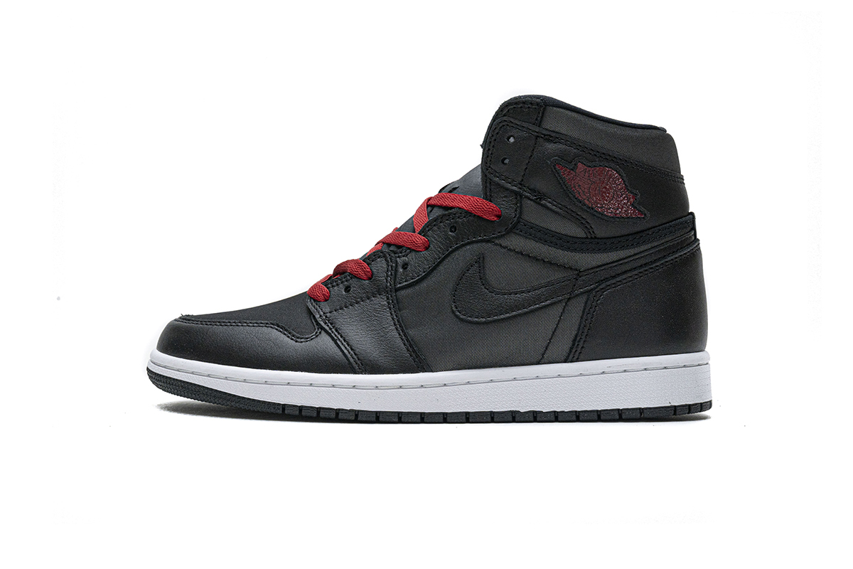 Jordan 1 Retro High Black Satin Gym Red 555088-060