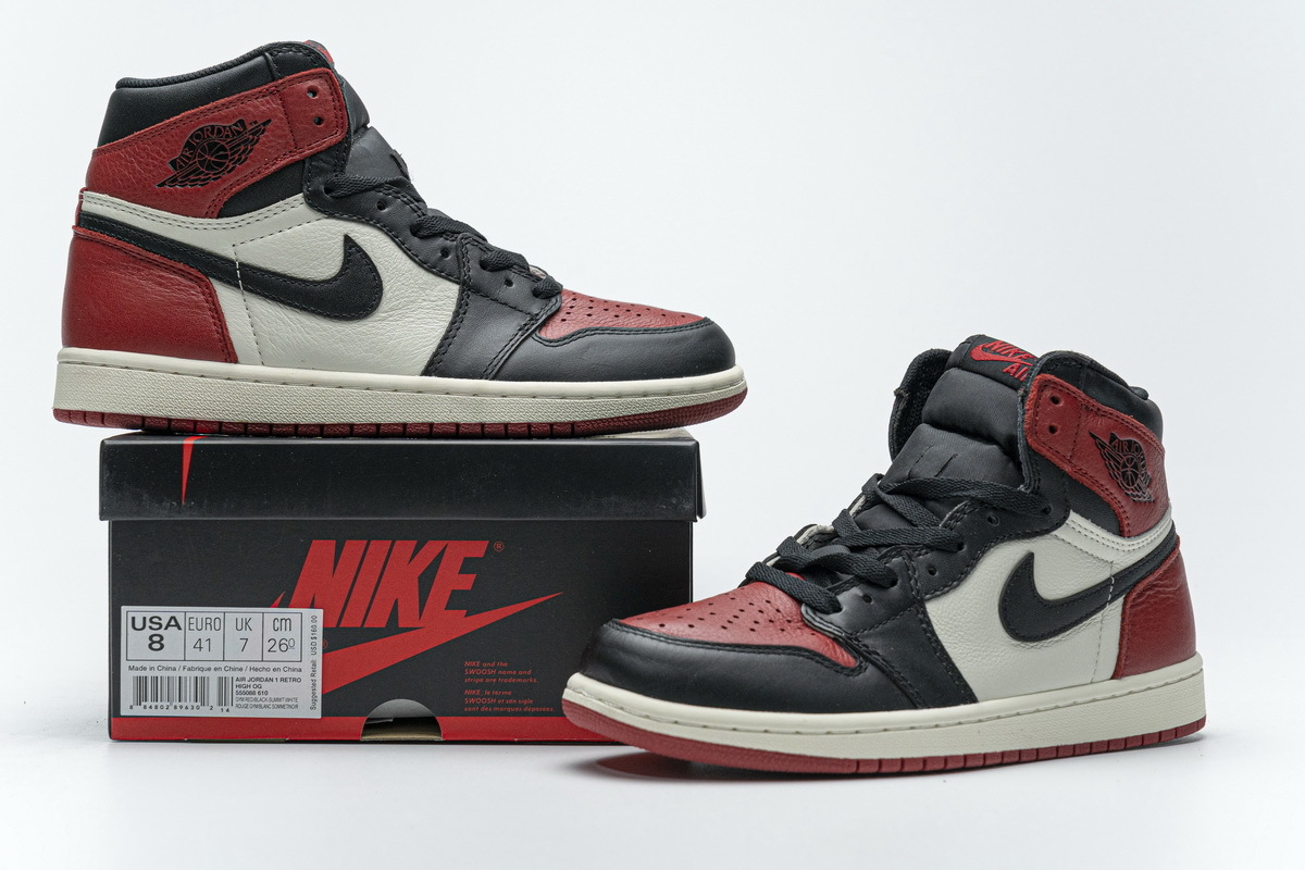 Air Jordan 1 High OG Bred Toe 555088-610