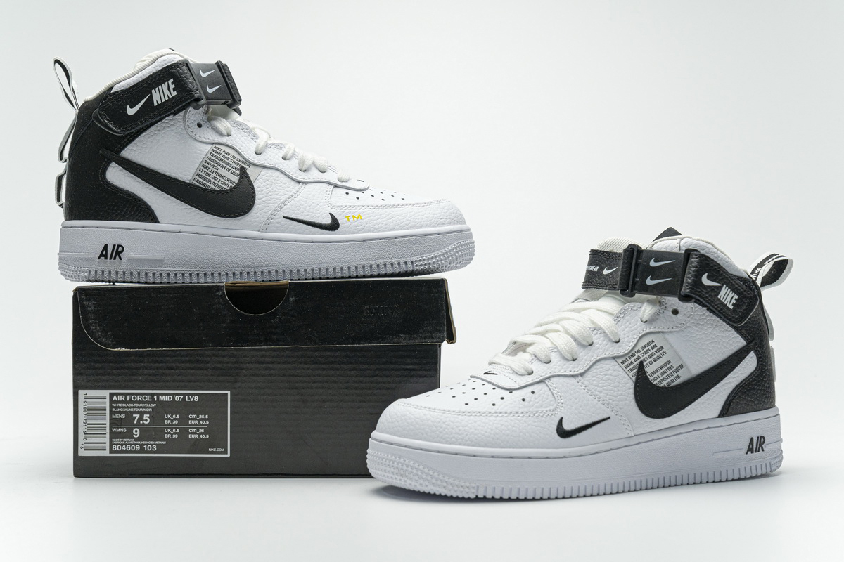 Nike Air Force 1 Mid 07 LV8 Utility White Black 804609-103