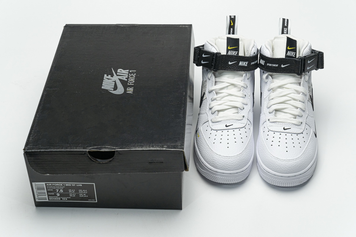Nike Air Force 1 Mid 07 LV8 Utility White Black 804609-103