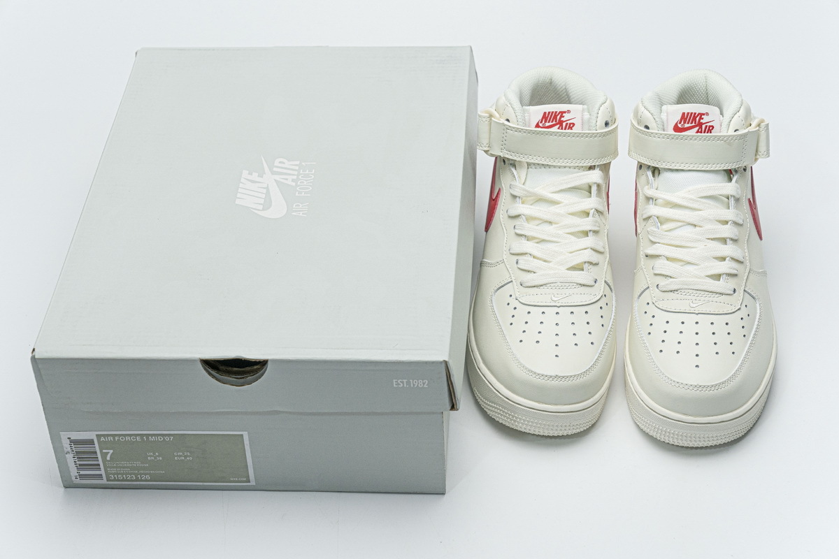 Nike Air Force 1 Mid ‘07 Sail University Red 315123-126