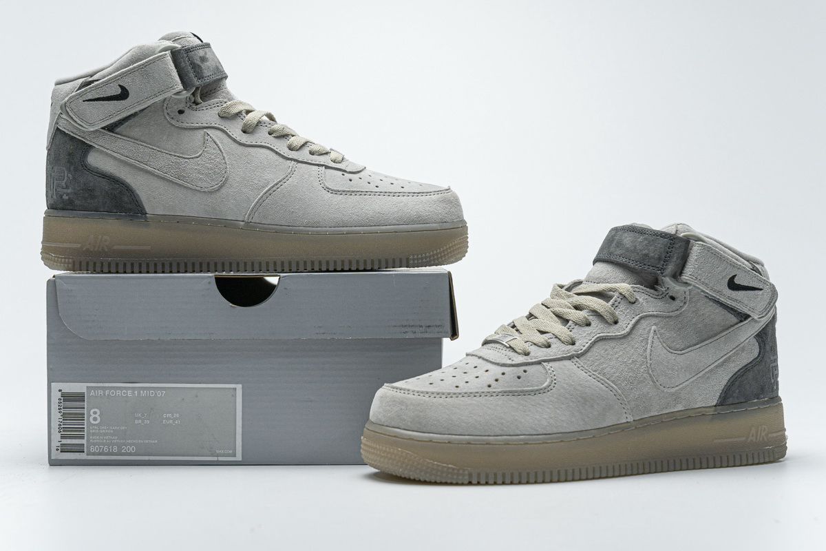 Reigning Champ x Nike Air Force 1 Mid Suede Light Grey 807618-200