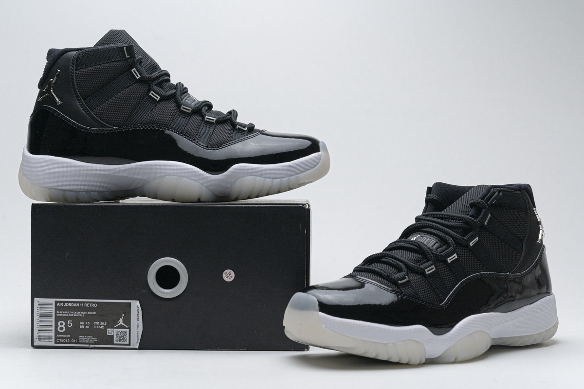 Air Jordan 11 25th Anniversary Black Silver Eyelets CT8012-011