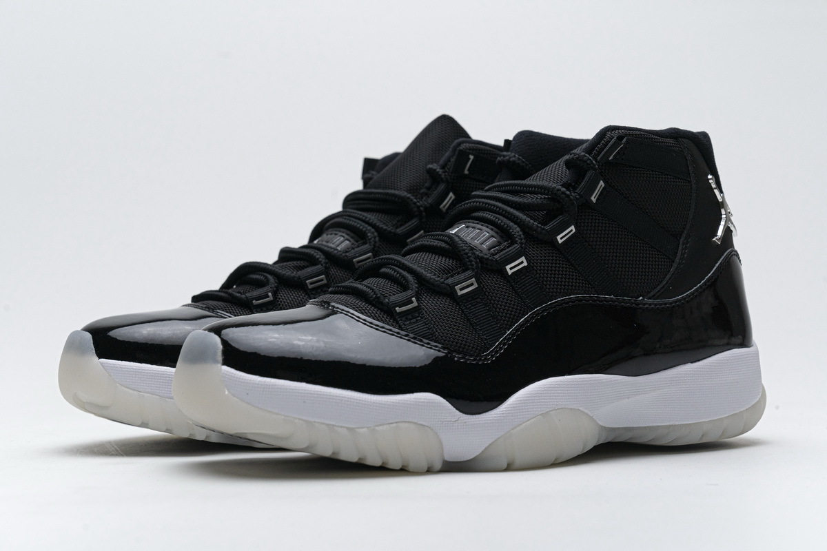 Air Jordan 11 25th Anniversary Black Silver Eyelets CT8012-011