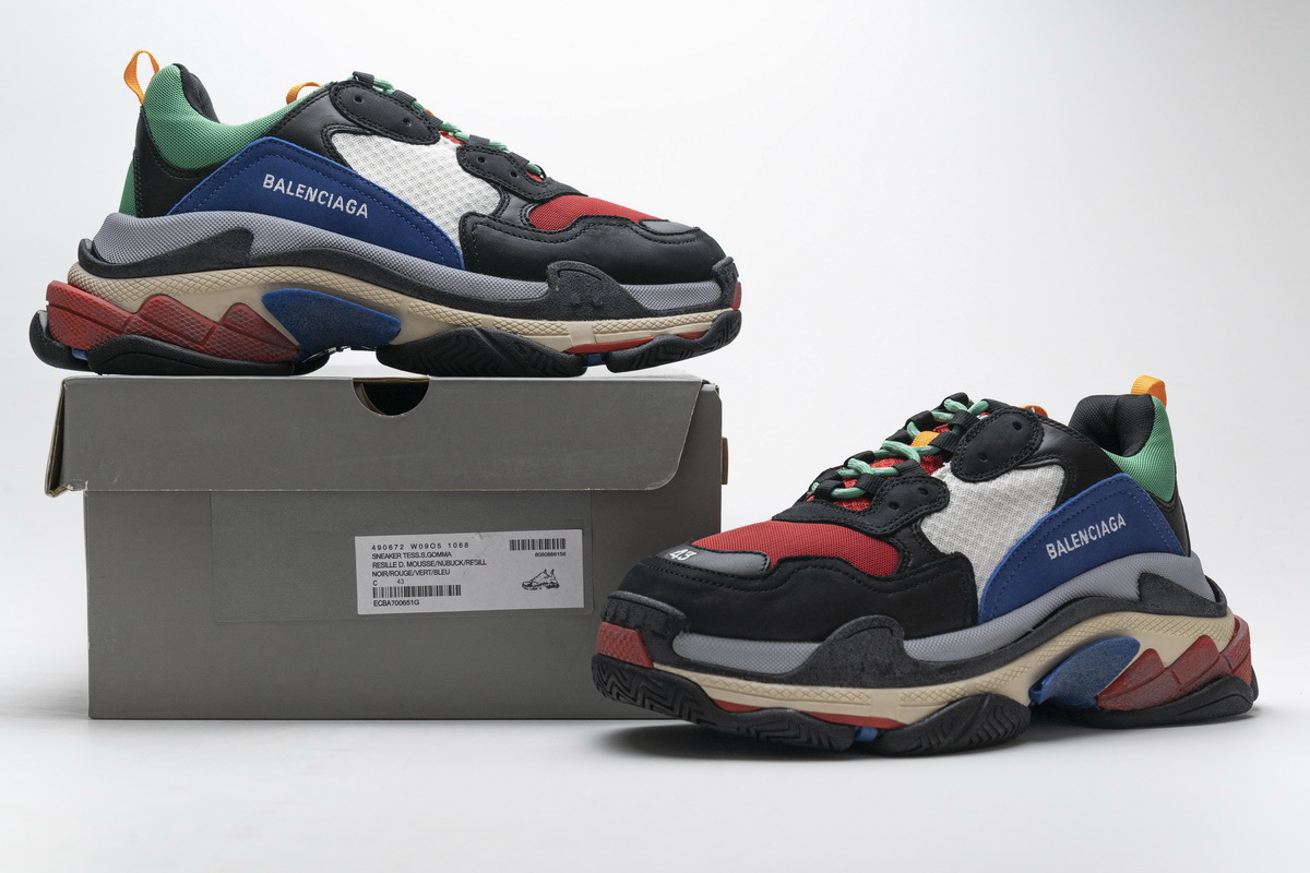 Balenciaga Triple S Green Red 490672 W09O5 1068