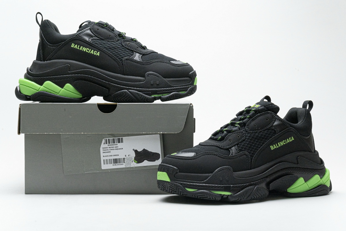 Balenciaga Triple S Black Green 524039 W2PW1 4881