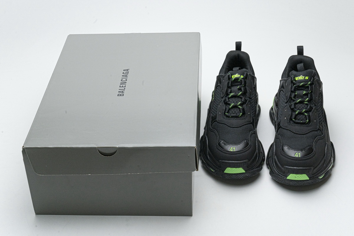 Balenciaga Triple S Black Green 524039 W2PW1 4881
