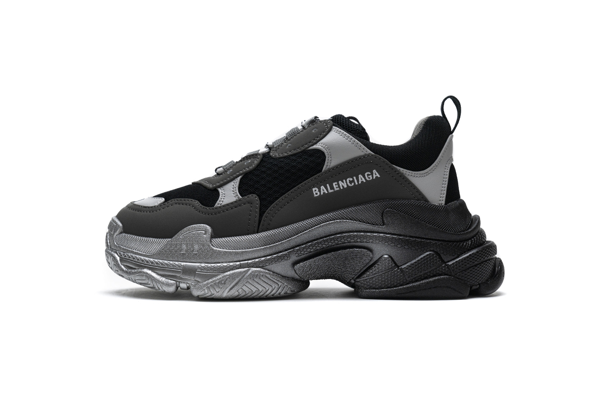Balenciaga Triple S Black Grey Silver 483546 W06F1 0841