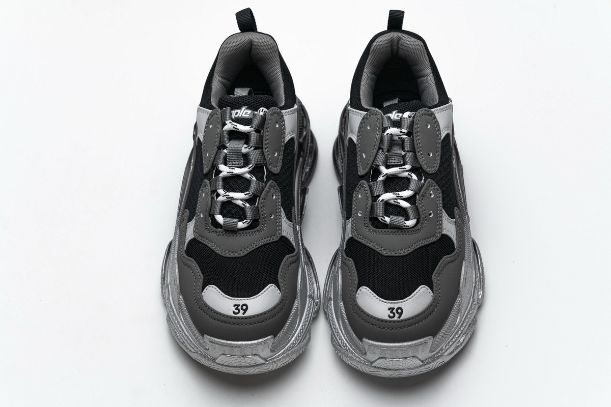 Balenciaga Triple S Black Grey Silver 483546 W06F1 0841