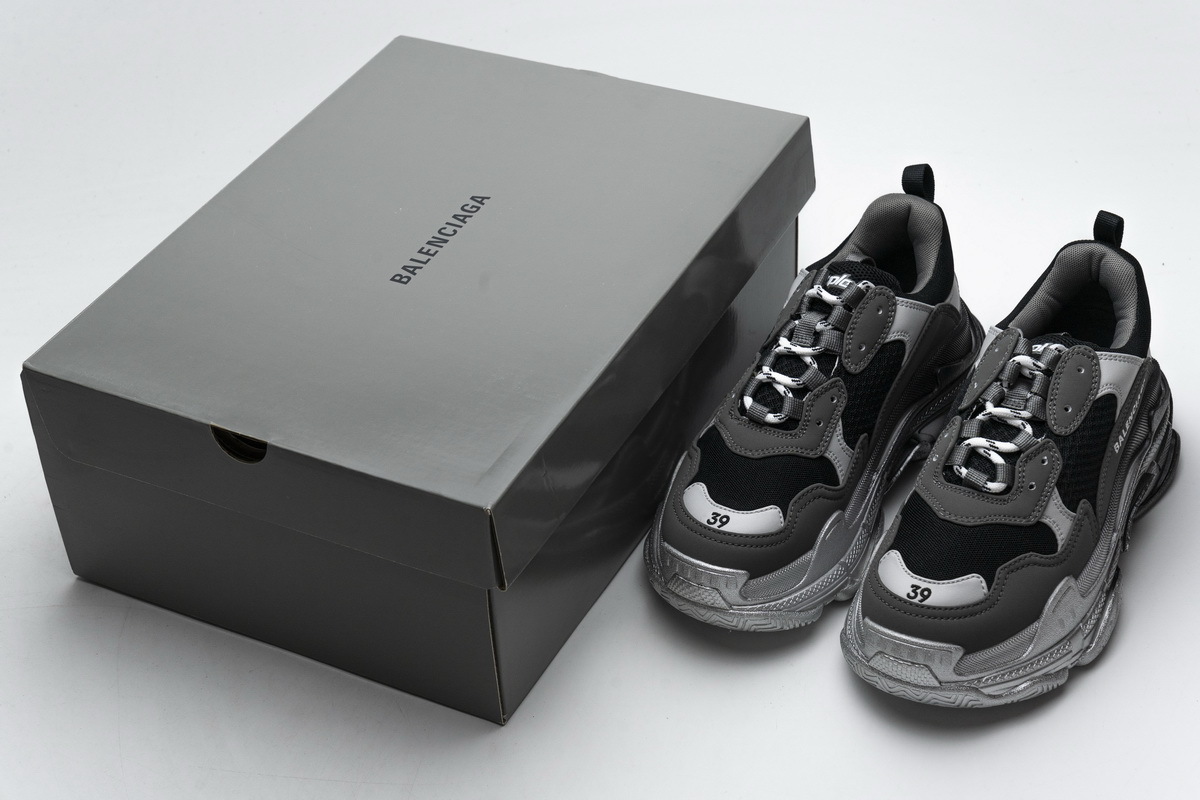 Balenciaga Triple S Black Grey Silver 483546 W06F1 0841