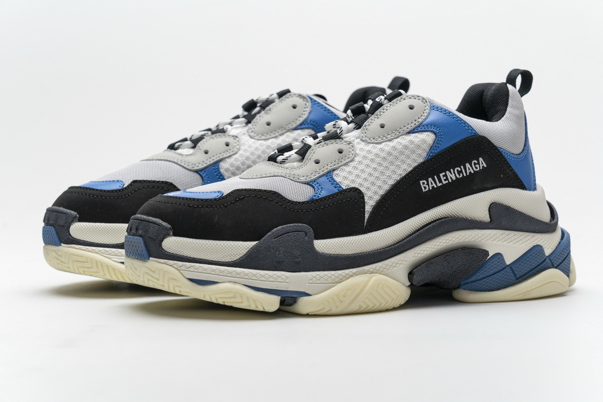 Balenciaga Triple S Black Grey Blue  541624 W06E2 7080