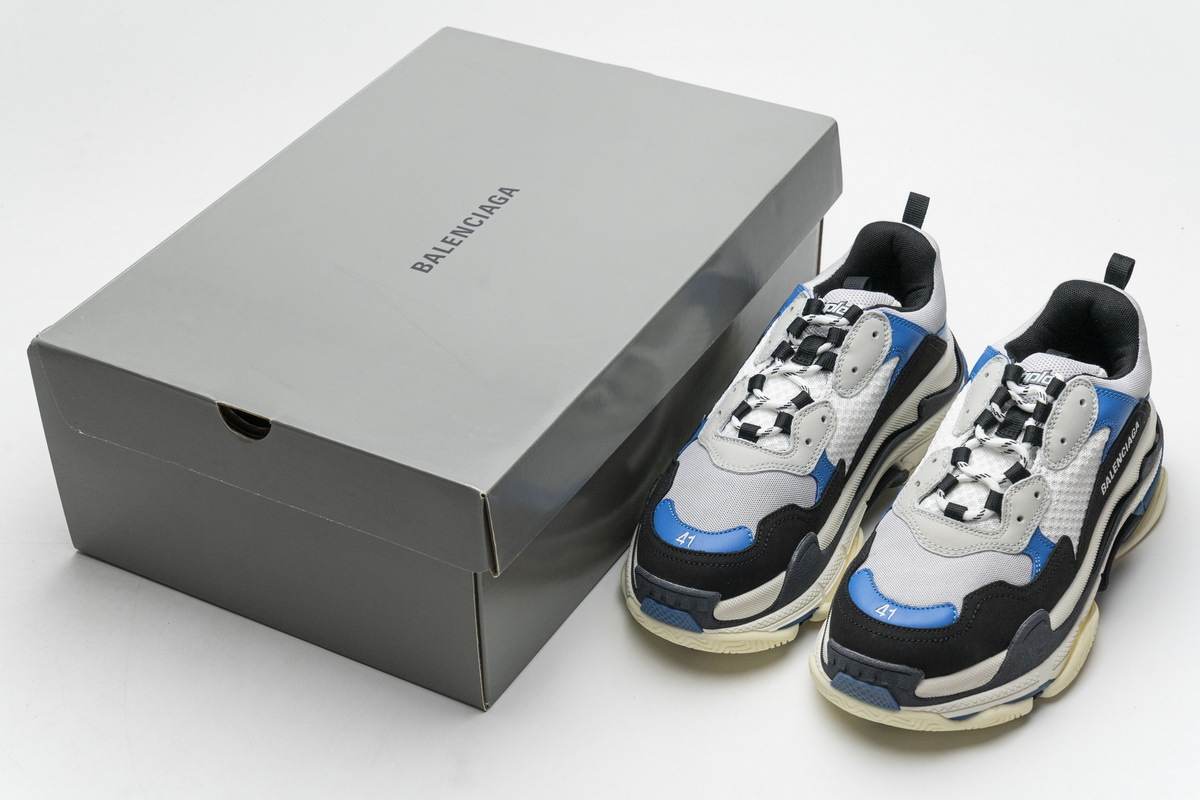Balenciaga Triple S Black Grey Blue  541624 W06E2 7080