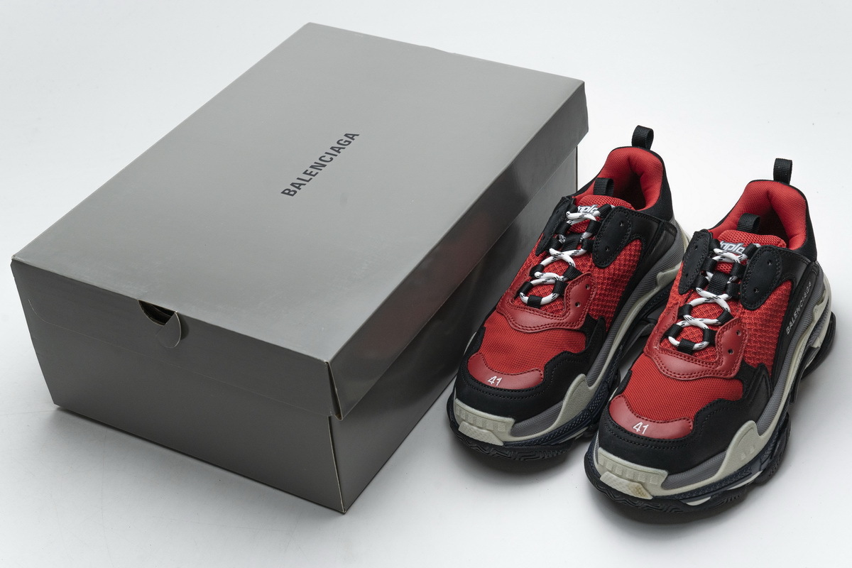 Balenciaga Triple S Black Red Grey 483513 W06E1 1006
