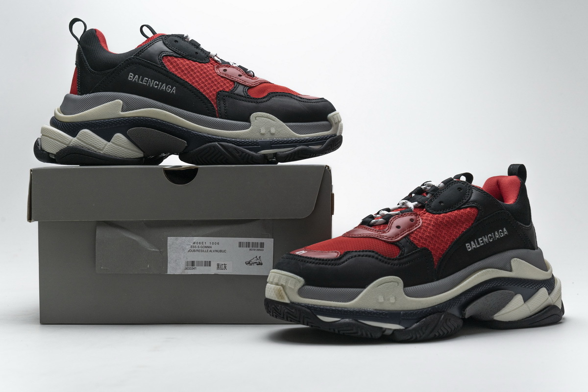 Balenciaga Triple S Black Red Grey 483513 W06E1 1006