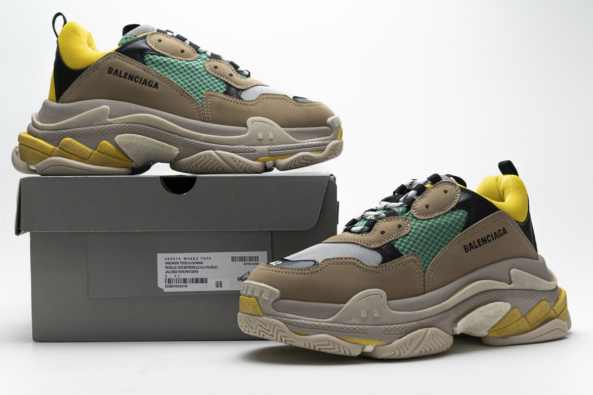Balenciaga Triple S Green Yellow  483513 W06E3 7070