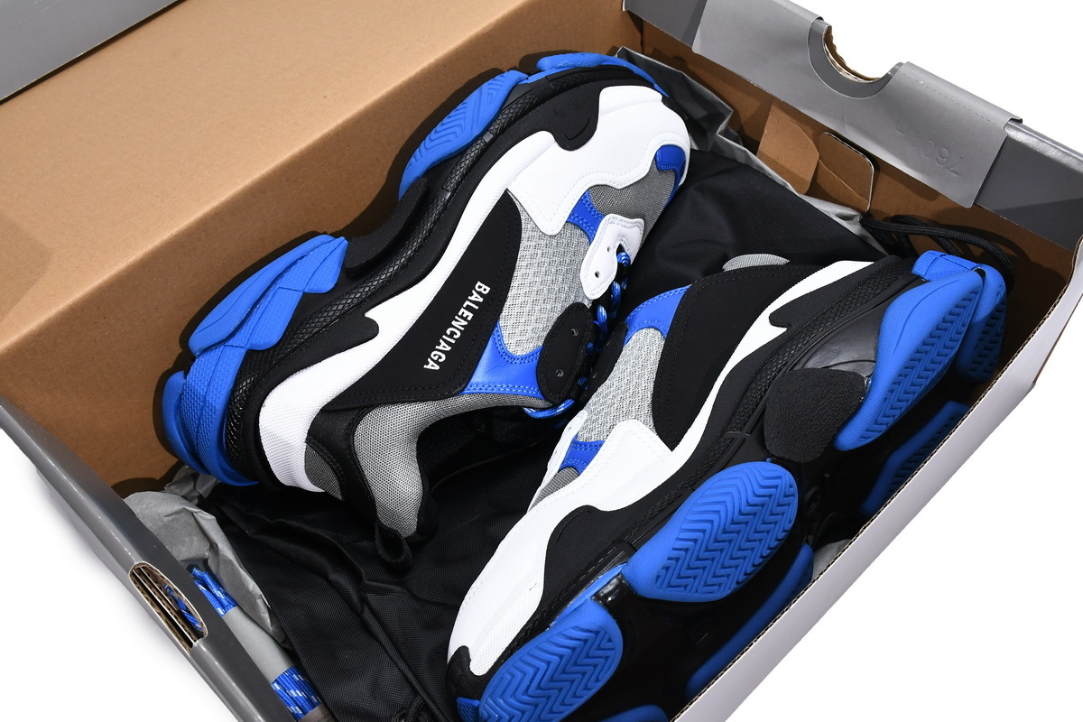 Balenciaga Triple S Black White Blue 536737 W2CA1 4124