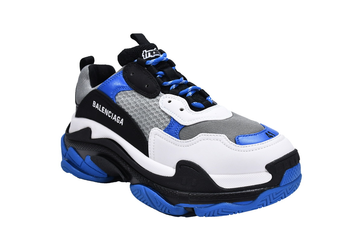 Balenciaga Triple S Black White Blue 536737 W2CA1 4124