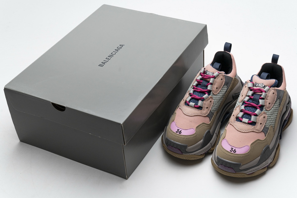 Balenciaga Triple S Grey Pink  490672 W09O5 1036