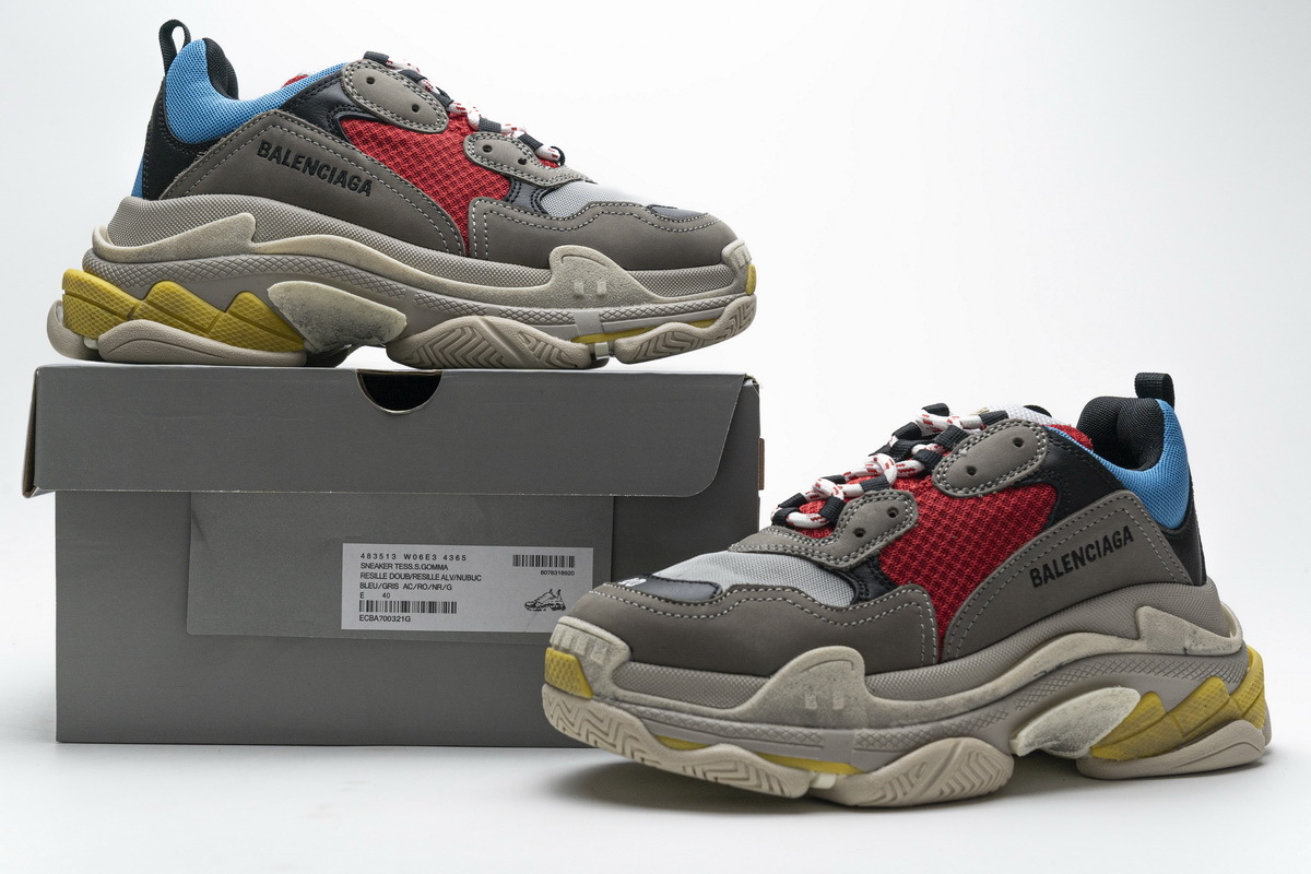 Balenciaga Triple S Blue Red 483513 W06E3 4365