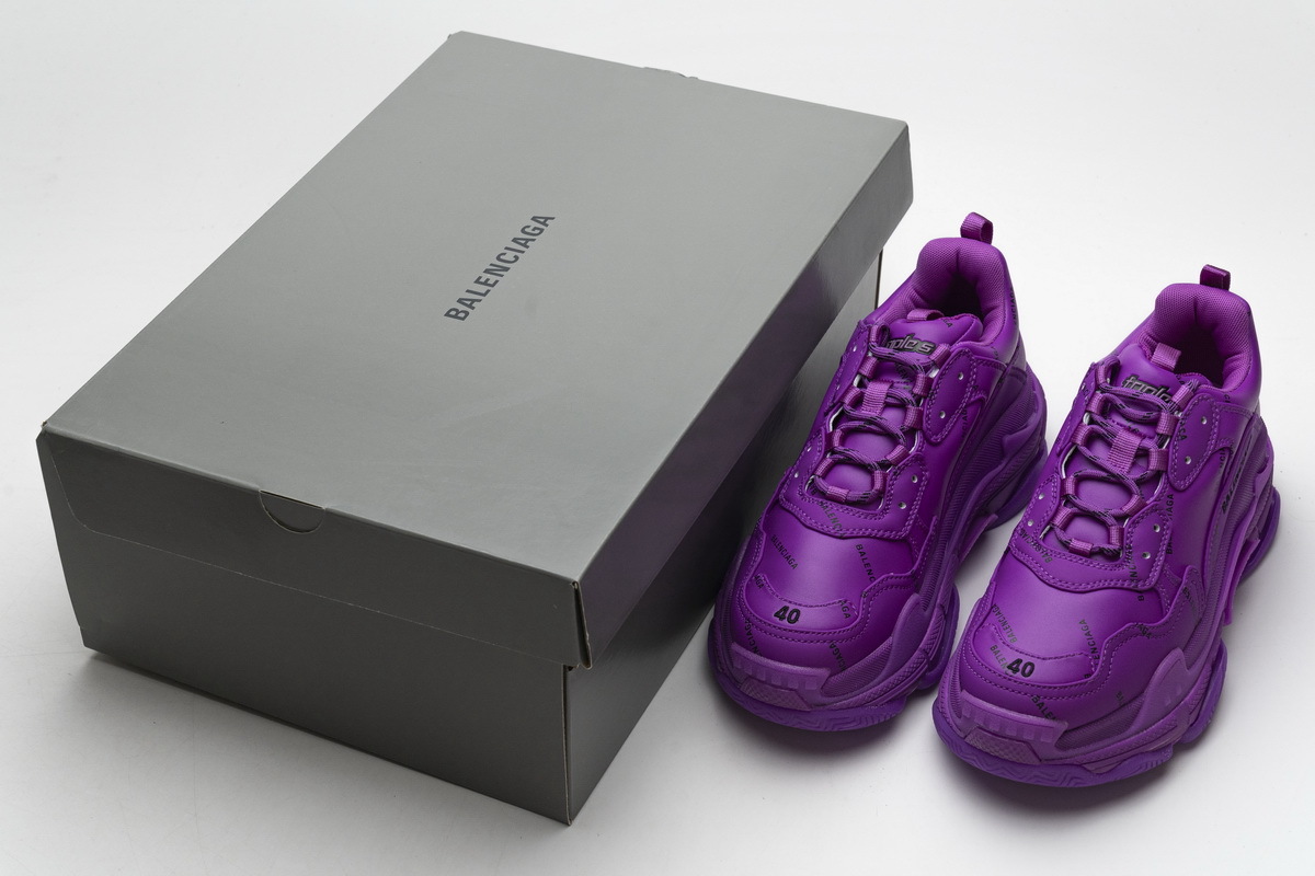 Balenciaga Triple S Letter Plum Red  536737 W2FA1 9016