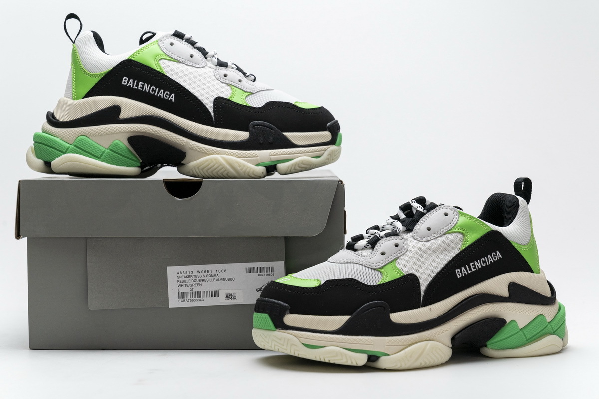 Balenciaga Triple S White Green 483513 W06E1 1008