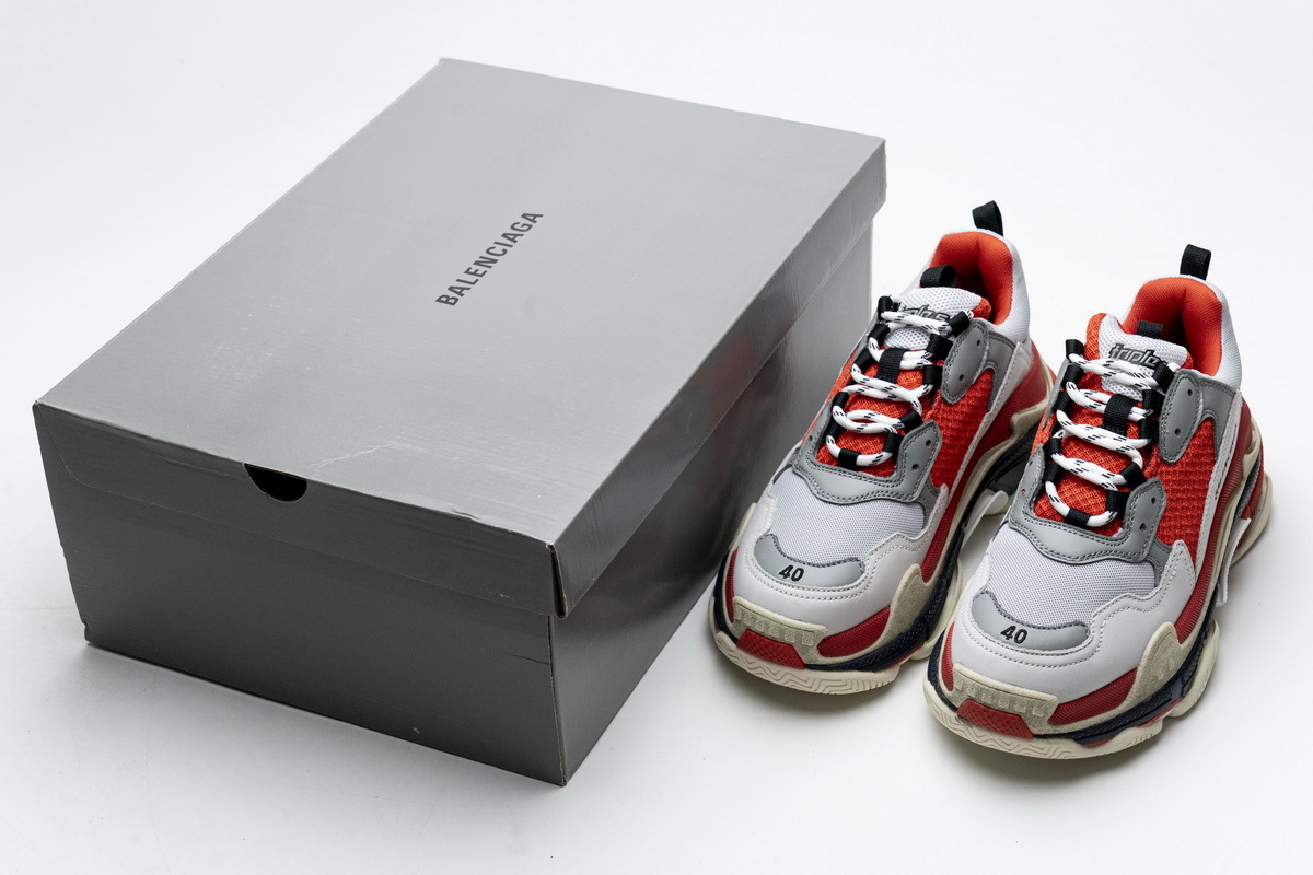 Balenciaga Triple S Red White Dark Grey 541624 W06E2 1863