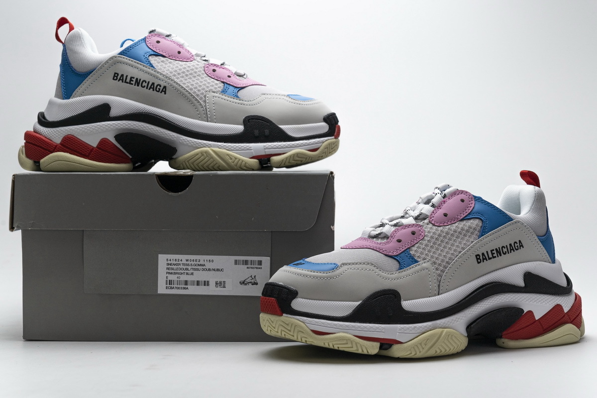 Balenciaga Triple S Pink Bright Blue 541624 W06E2 1150