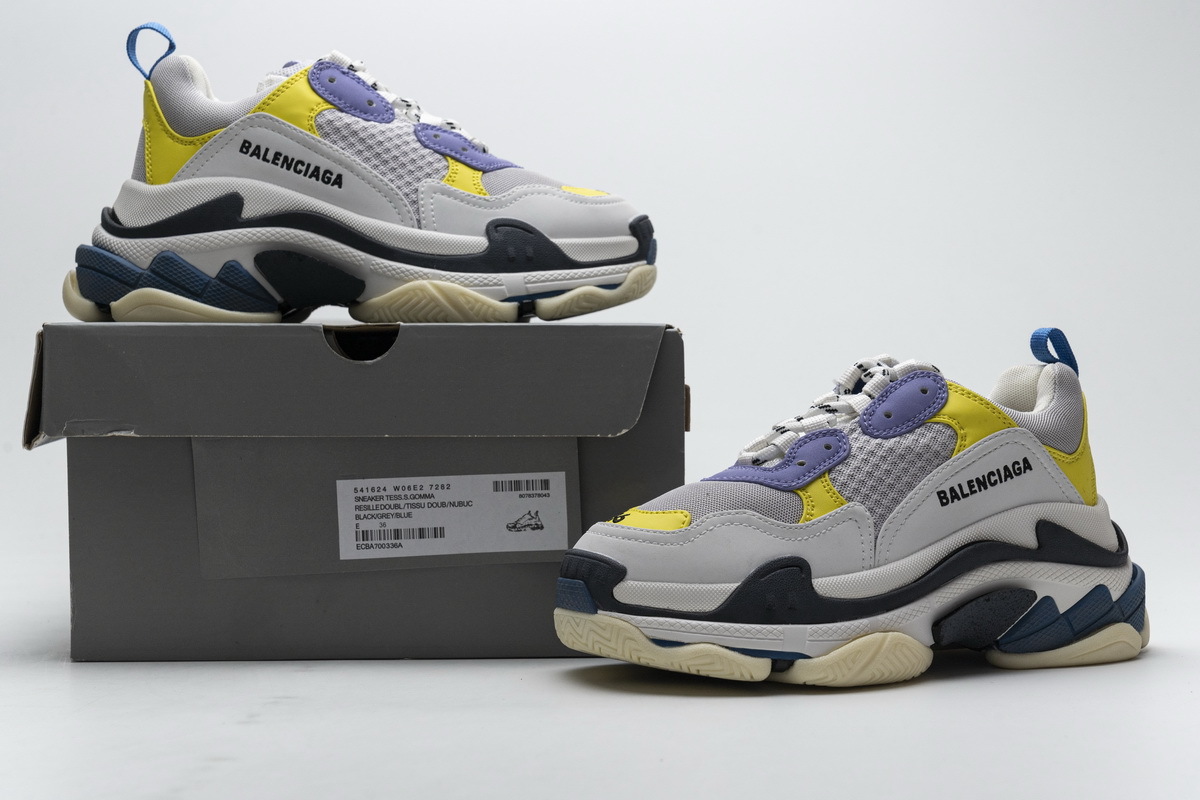 Balenciaga Triple S Black Grey Blue 541624 W06E2 7282
