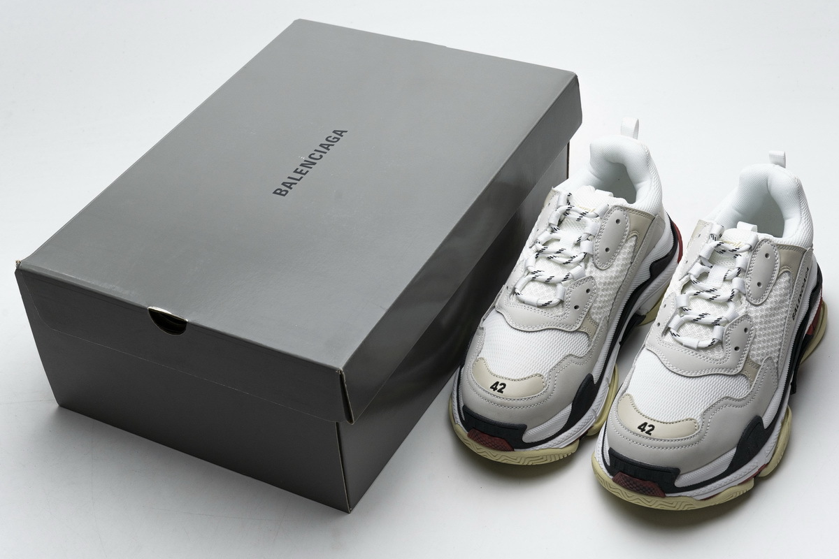 Balenciaga Triple S White Dark Grey Red  541624 W06E2 1790