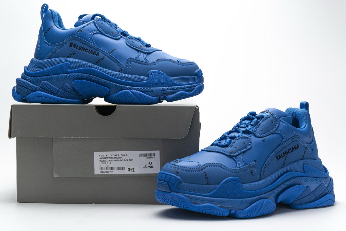 Balenciaga Triple S Letter Blue 536737 W06E2 0848