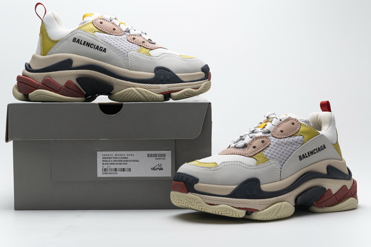 Balenciaga Triple S Black Yellow Pink 490672 W09O5 9035