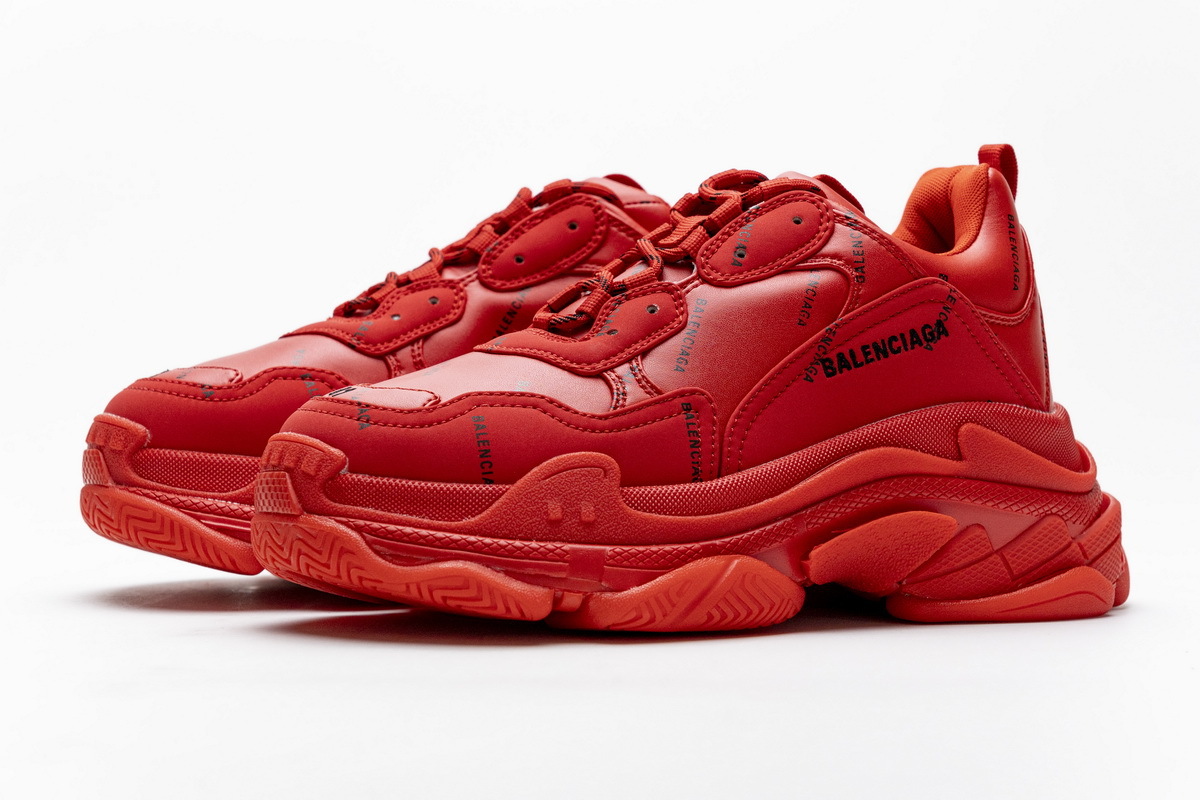Balenciaga Triple S Letter Bright Red 524039 W2FA1 7632
