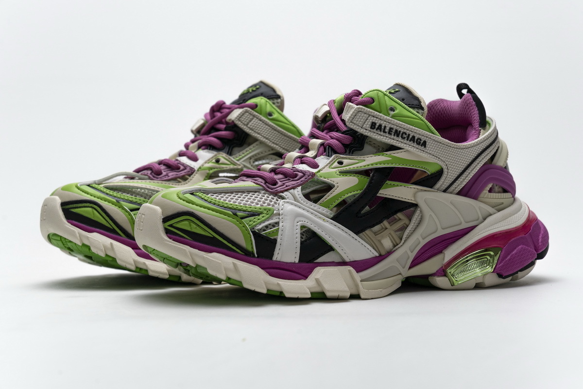 Balenciaga Track 2 Sneaker White Green Pink 568615 W2GN3 9199