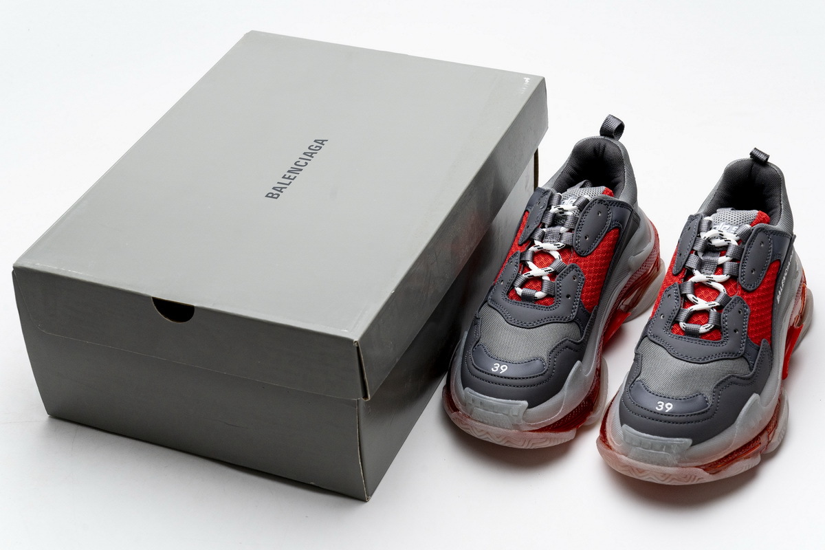 Balenciaga Triple S Grey Red  544351 W09O1 2262