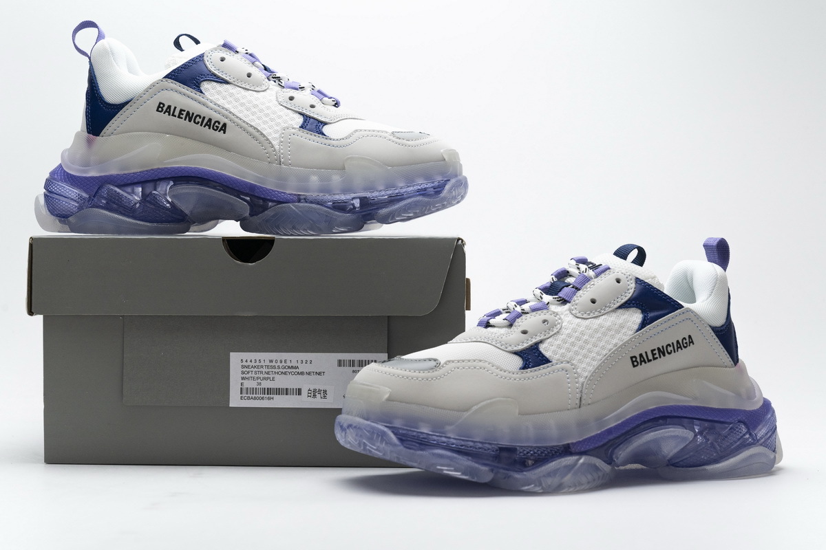 Balenciaga Triple S White Purple 544351 W09E1 1322