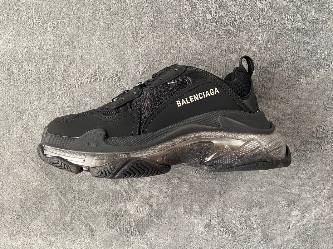 Balenciaga Triple S Black Silver 544351 W2FB2 1001