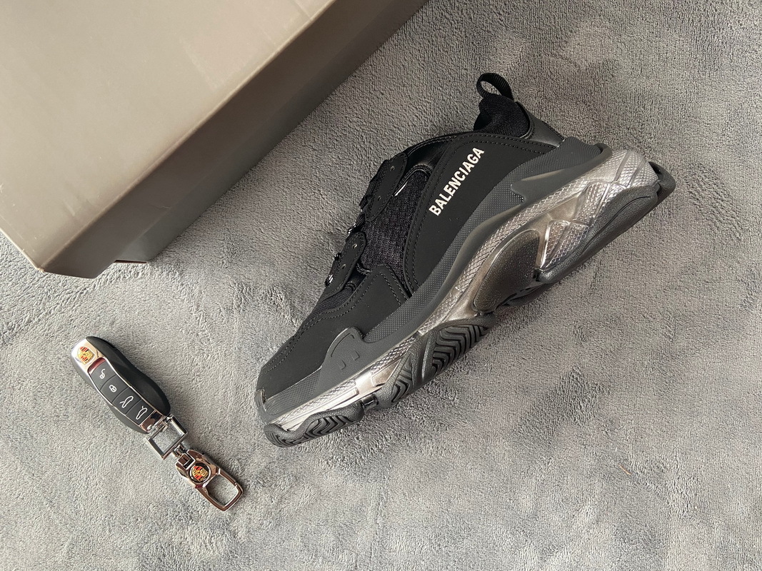 Balenciaga Triple S Black Silver 544351 W2FB2 1001