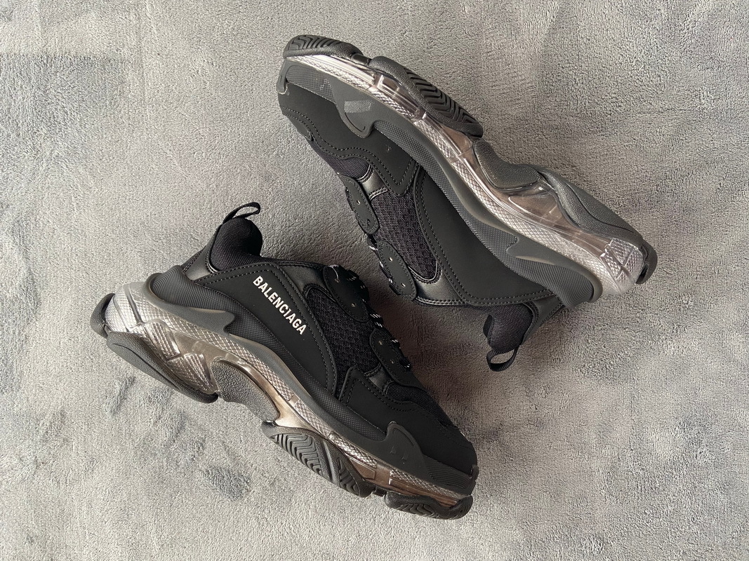 Balenciaga Triple S Black Silver 544351 W2FB2 1001