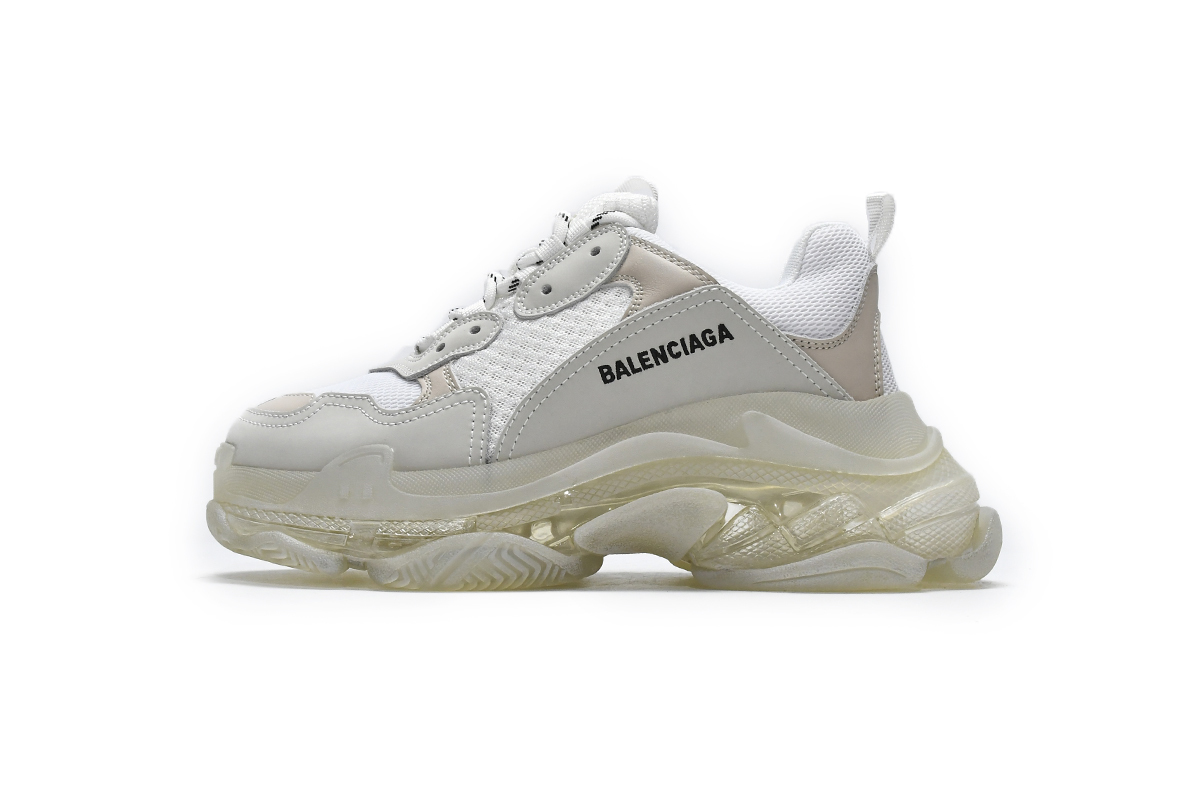 Balenciaga Triple S White Clear Sole 544351 W09E1 9000