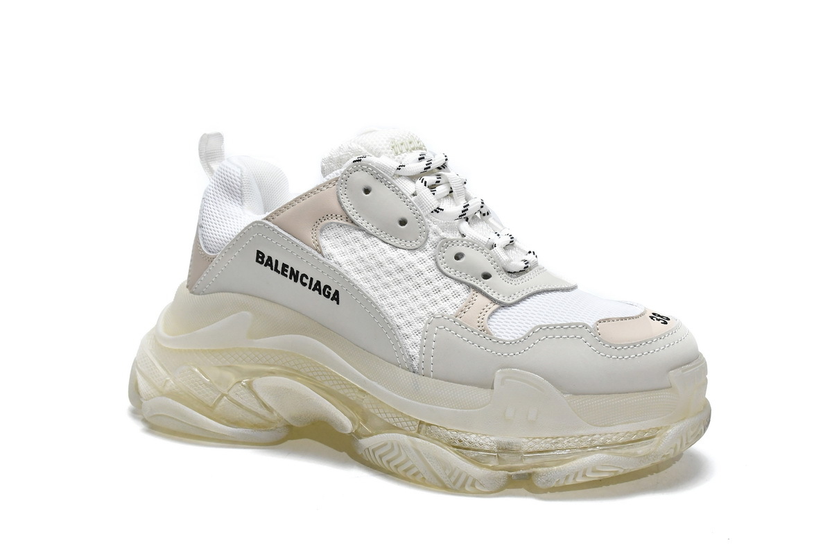 Balenciaga Triple S White Clear Sole 544351 W09E1 9000