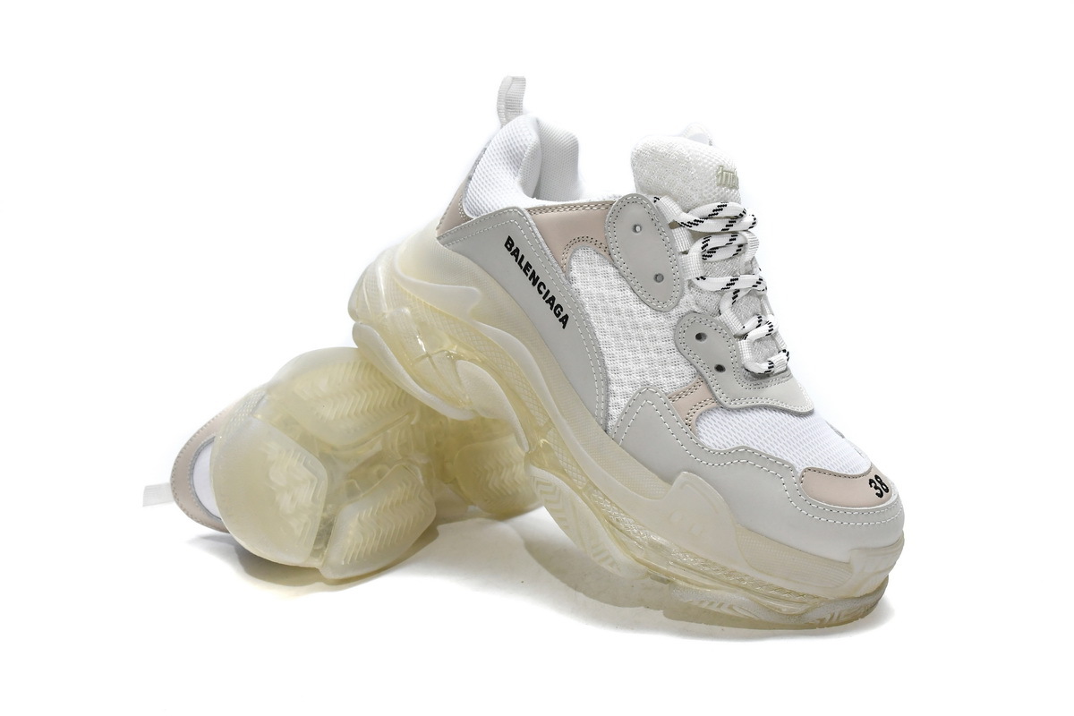 Balenciaga Triple S White Clear Sole 544351 W09E1 9000