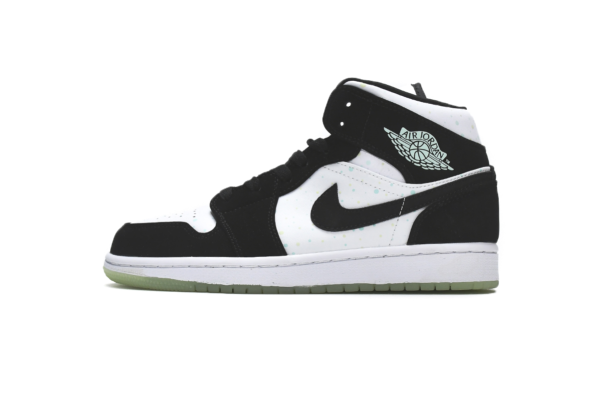 Air Jordan 1 Mid GS White Black Teal Tint BQ6931-103