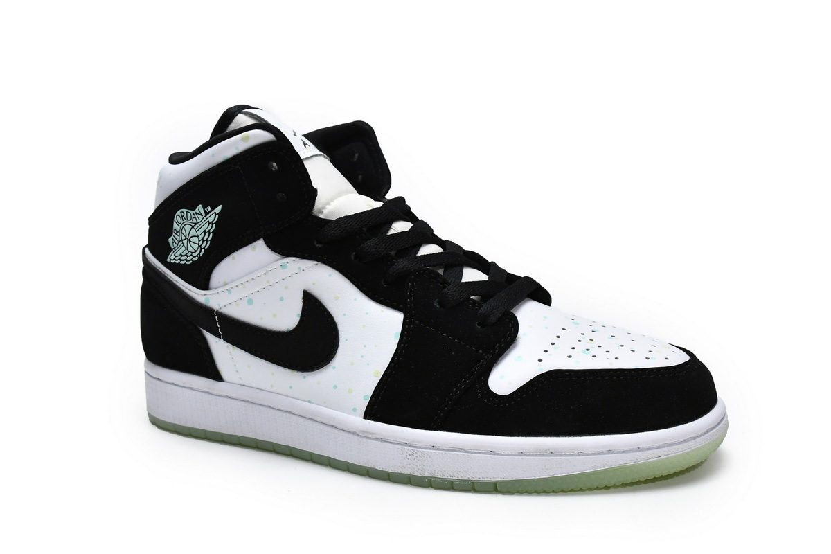Air Jordan 1 Mid GS White Black Teal Tint BQ6931-103