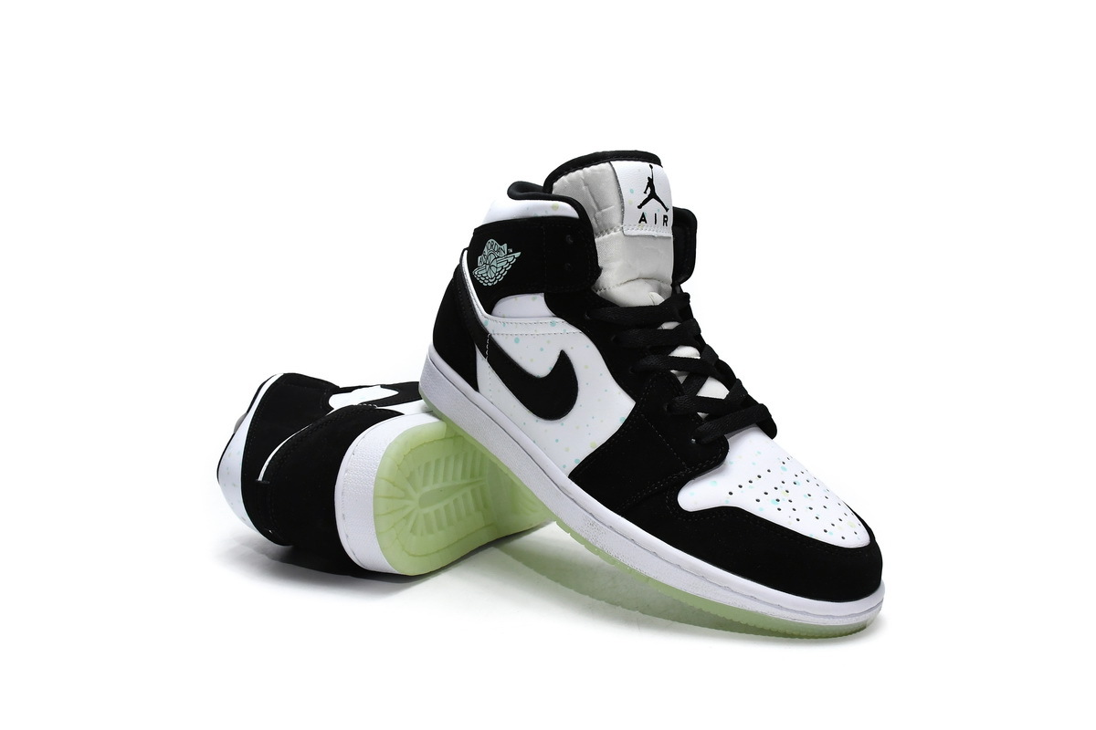 Air Jordan 1 Mid GS White Black Teal Tint BQ6931-103