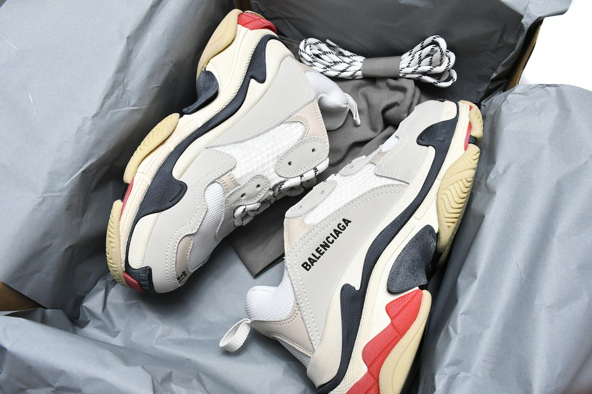 Balenciaga Triple S White Dark Grey Red 524037 W09E1 9000