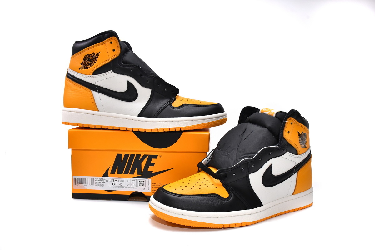 Air Jordan 1 Retro High OG Yellow Toe Black 555088-711